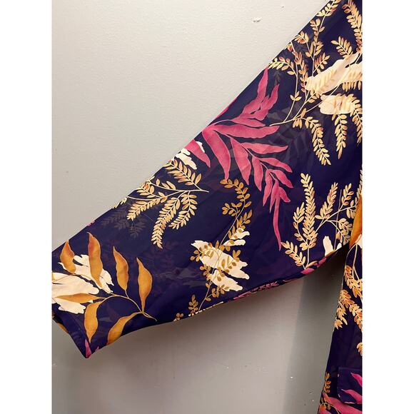 designs & Co Lane Bryant button front top Womens Plus size 22/24‎ Purple Sheer - Picture 6 of 9